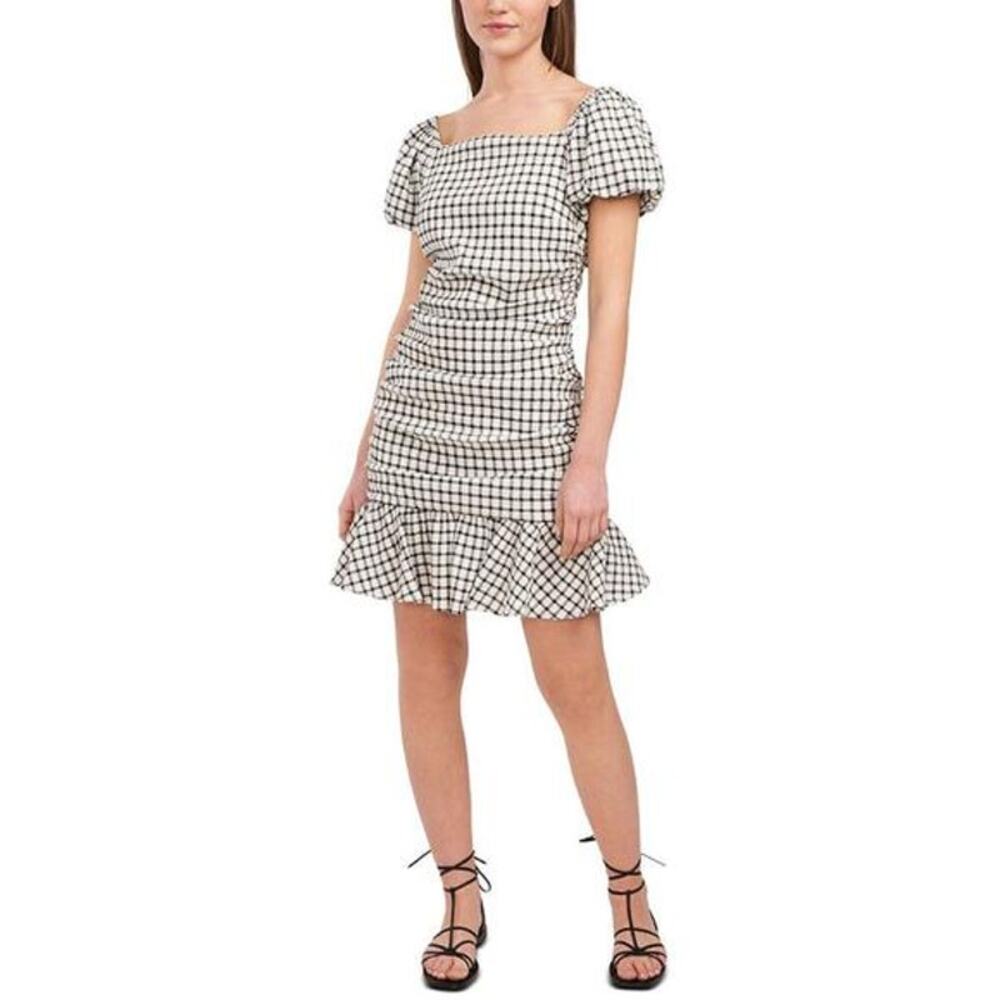 NWT Riley & Rae gingham plaid cinched dress womens‎ 4 milkmaid cottage